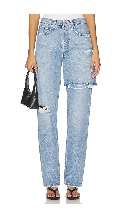 agolde amryn boyfriend jeans in blue.