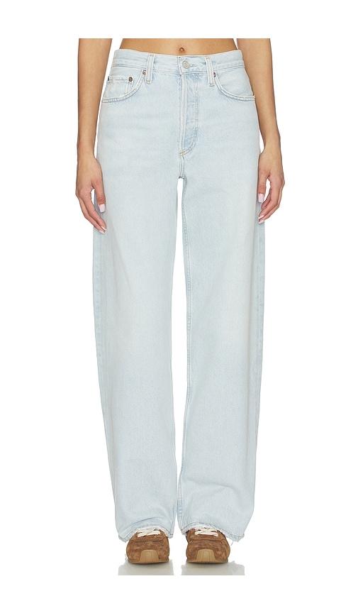 agolde arc jean in blue.