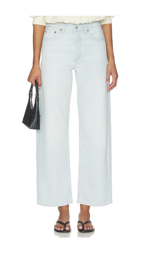agolde arc jean in blue.