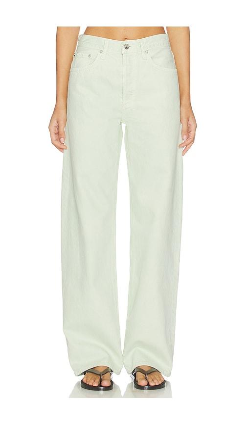 agolde arc loose wide crop jeans in mint.