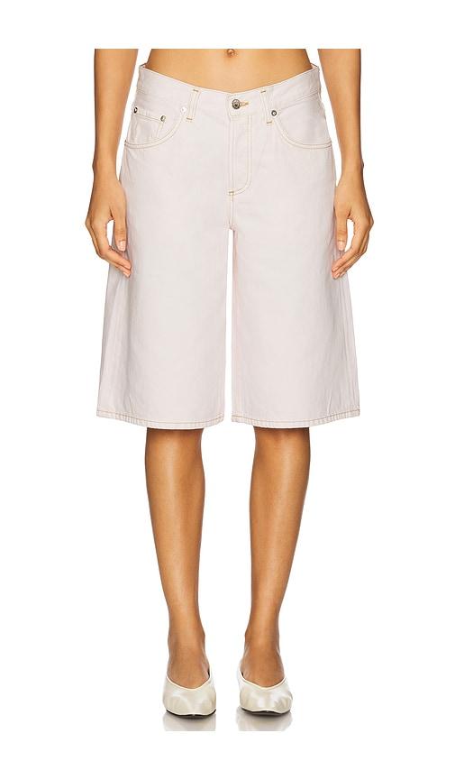agolde baggy v short in blush.