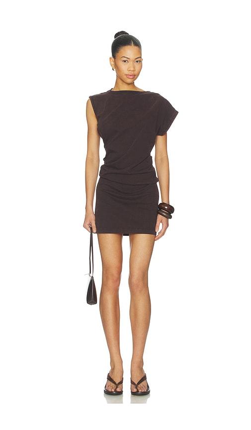 agolde beth dress in brown.