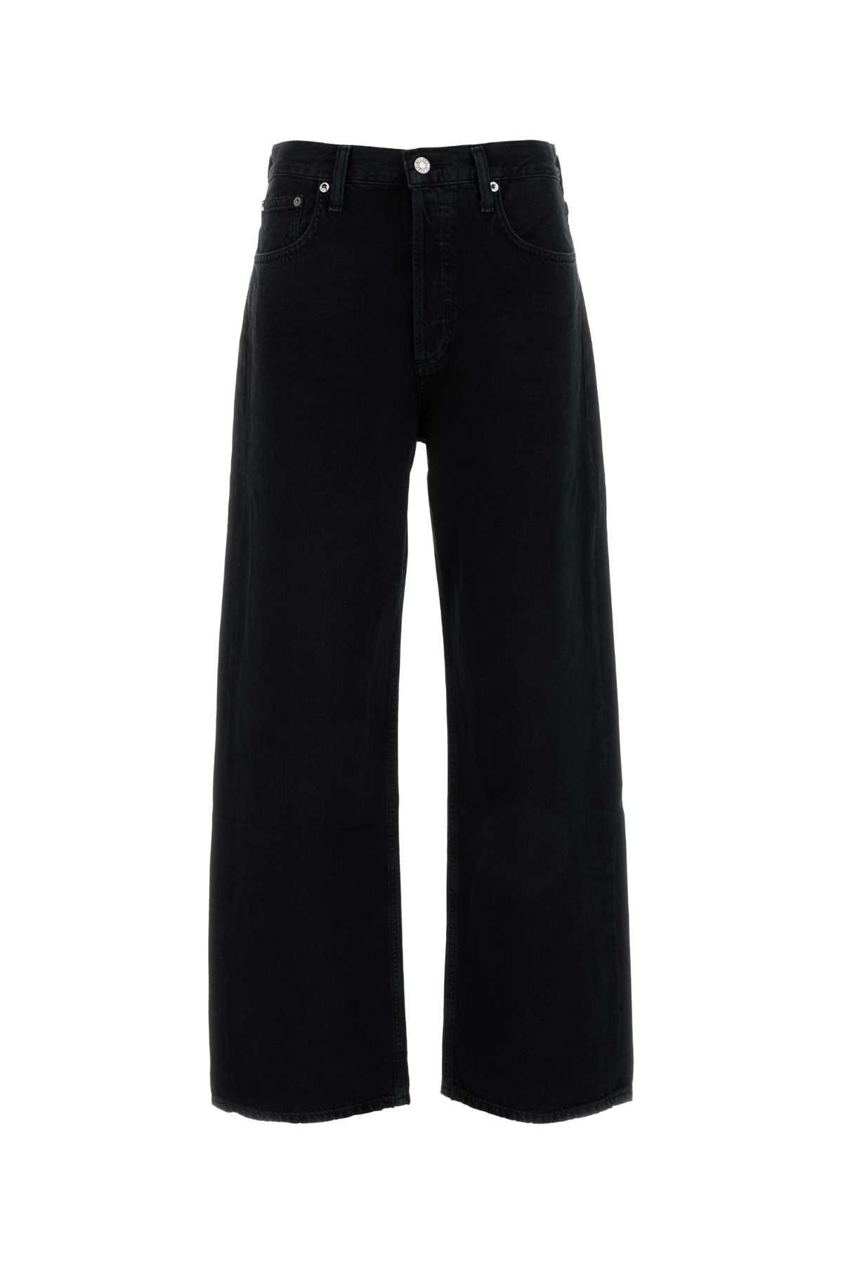 agolde black denim crushed jeans