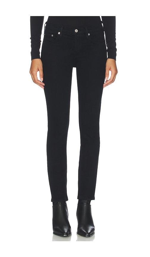 agolde cocktail low rise ankle slim jeans in black.