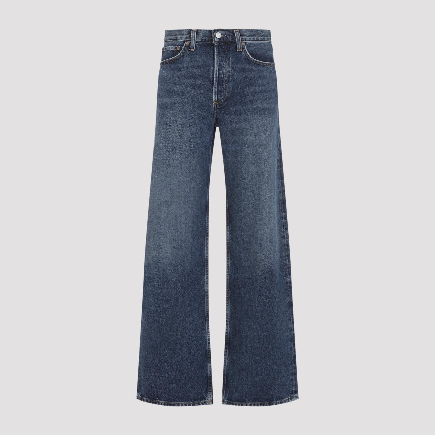 agolde cotton arc jeans blue - women