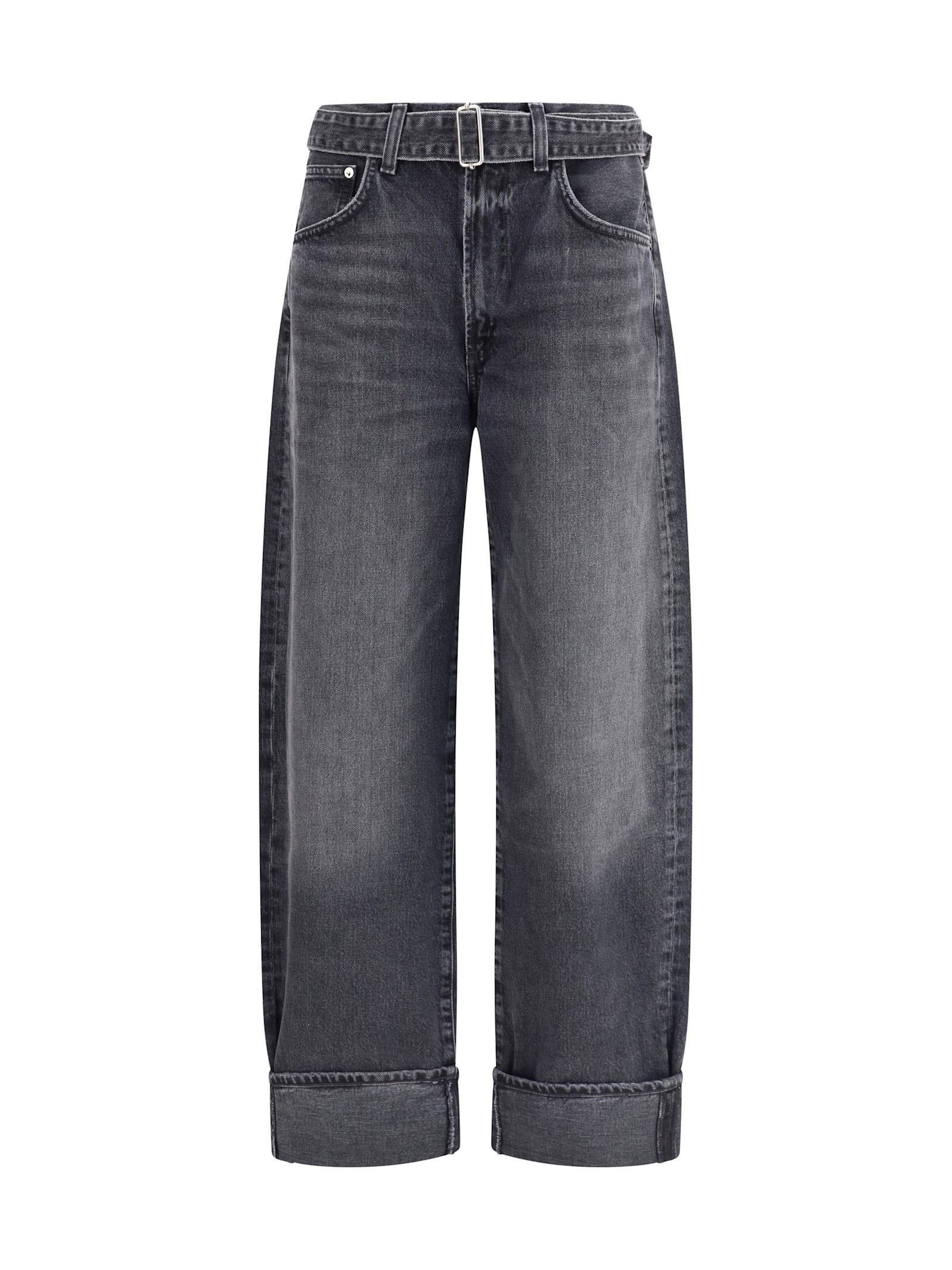 agolde cuffed taper wide jeans