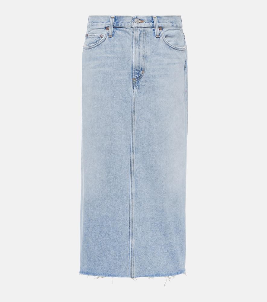 agolde della denim midi skirt