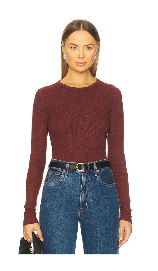 agolde delphi slim tee in brick.