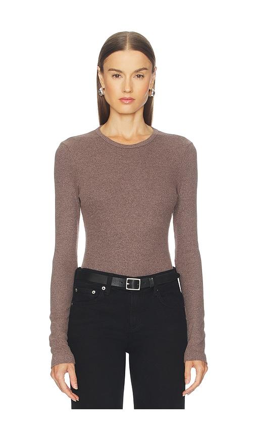 agolde delphi slim tee in brown.