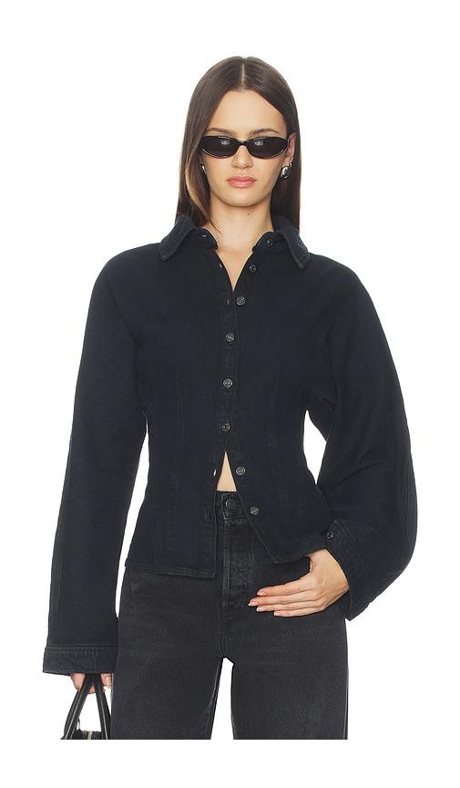 agolde devon shirt in blue.