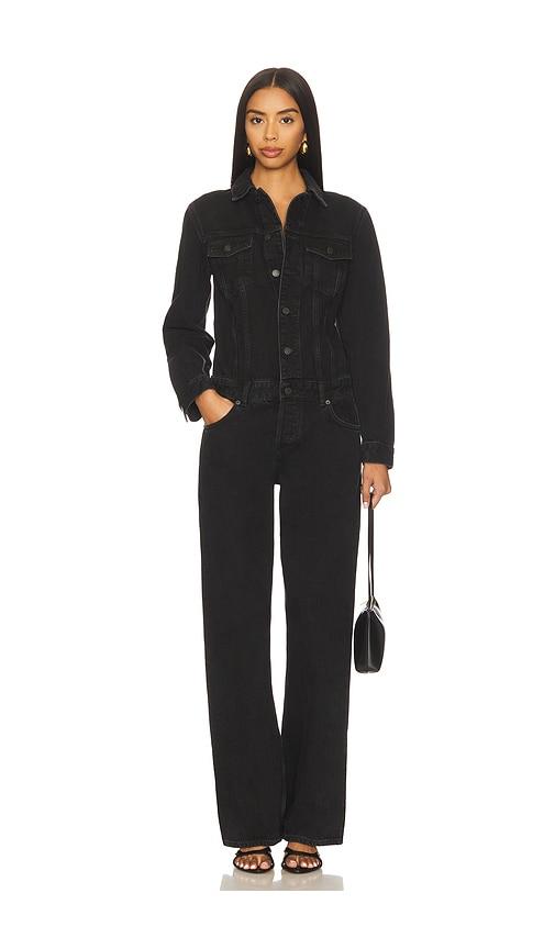 agolde esther jumpsuit in black.