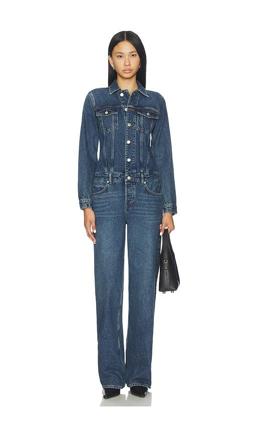 agolde esther jumpsuit in blue.