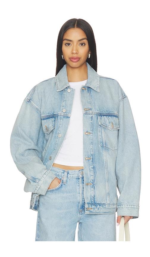 agolde evin jacket in blue.