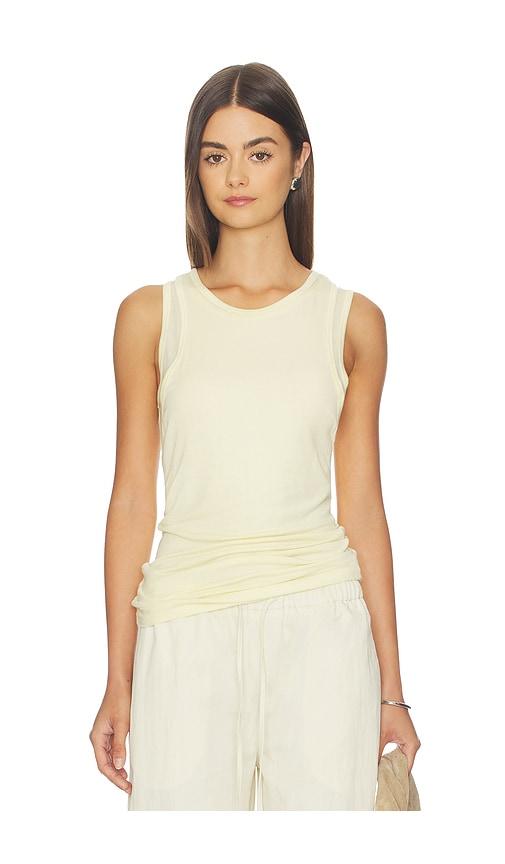 agolde finch tank top in yellow.