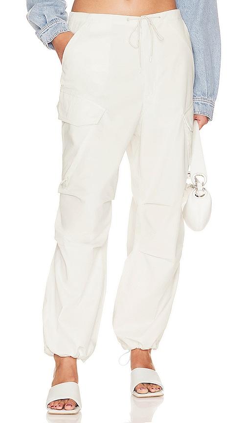 agolde ginerva cargo pant in white.