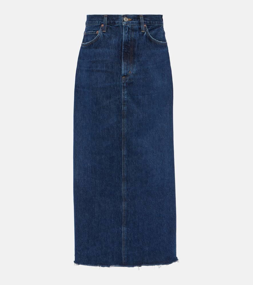 agolde hilla denim maxi skirt