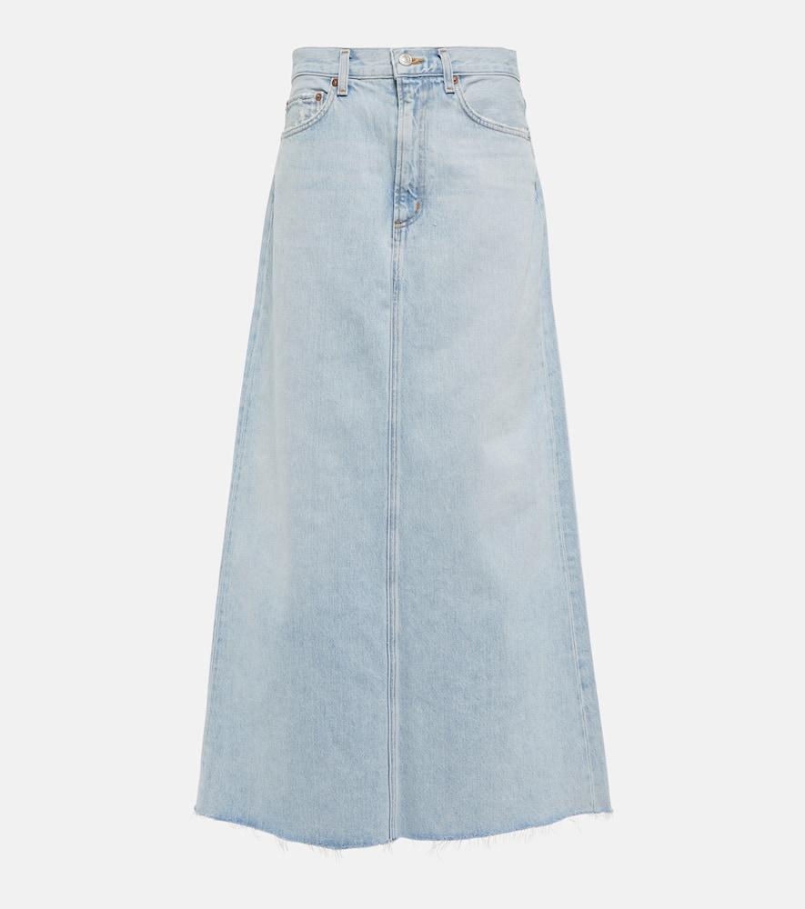 agolde hilla denim maxi skirt
