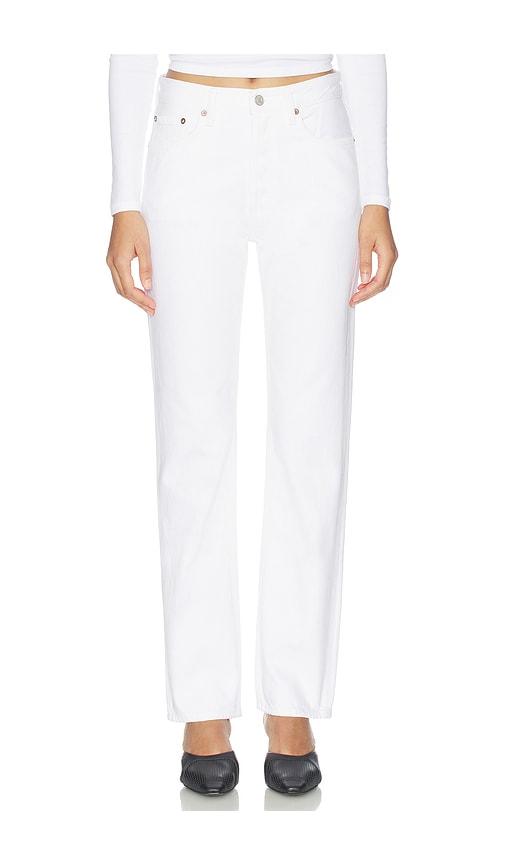 agolde lana relaxed straight jeans in white.