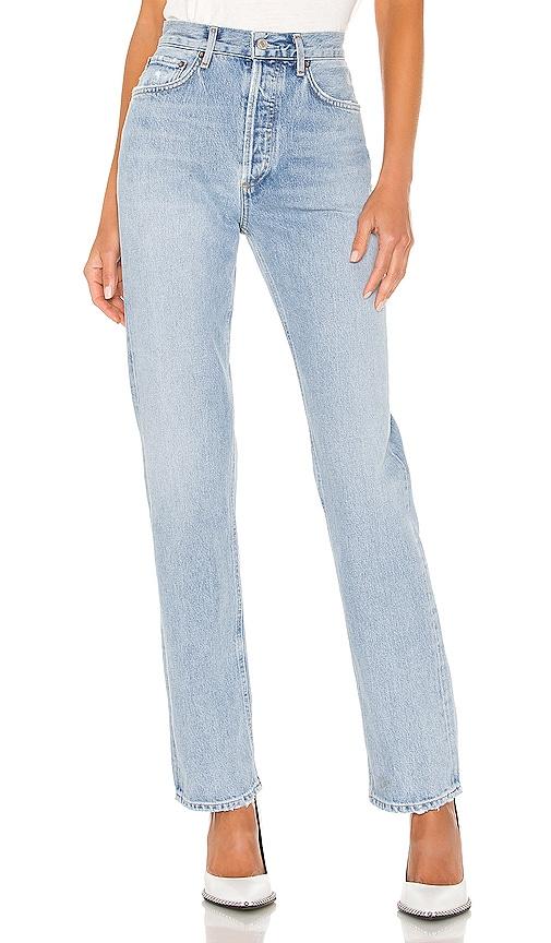 agolde lana straight jeans in denim-light.