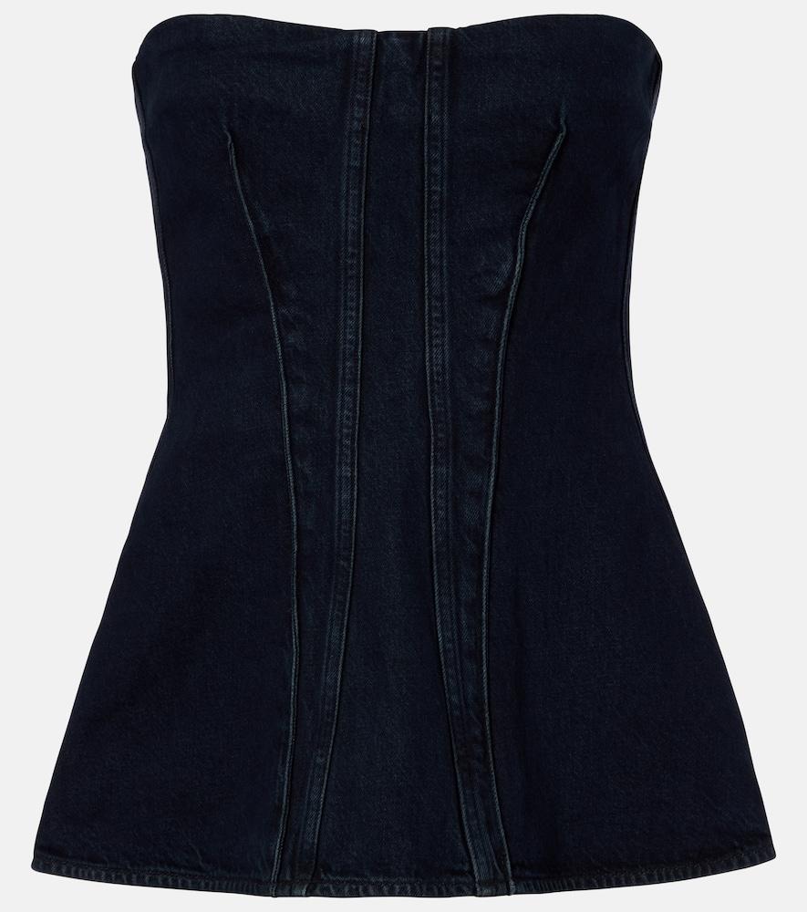 agolde lara denim corset