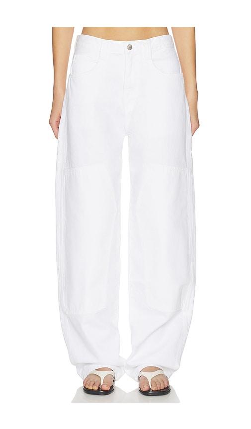 agolde laria pieced jean in white.