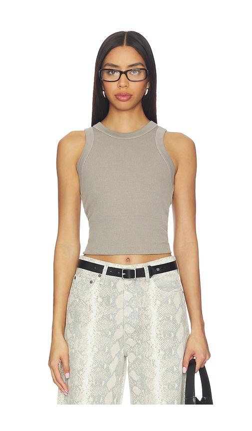 agolde leigh tank top in grey.