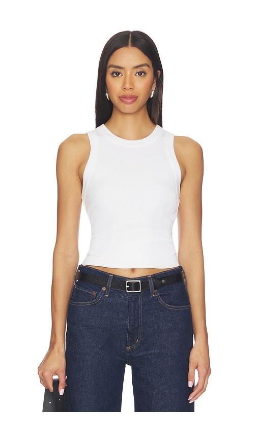 agolde leigh tank top in white.