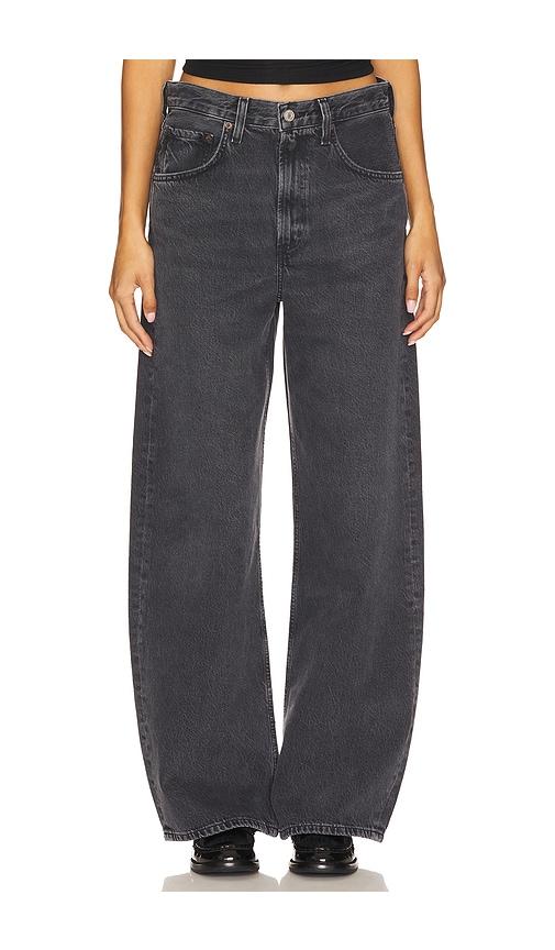 agolde low curve jeans in black.