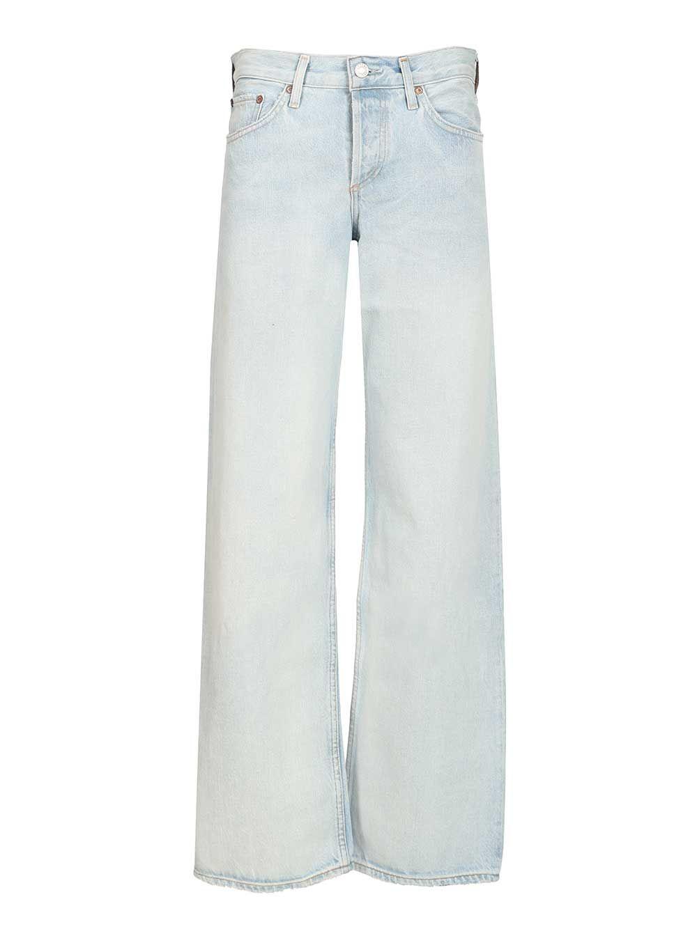 agolde low rise loose jean light blue regenerative cotton - women