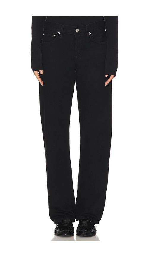 agolde low rise loose jeans in black.