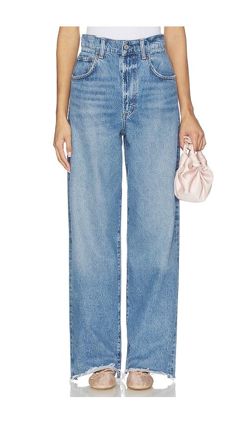 agolde lyonne jeans in blue.