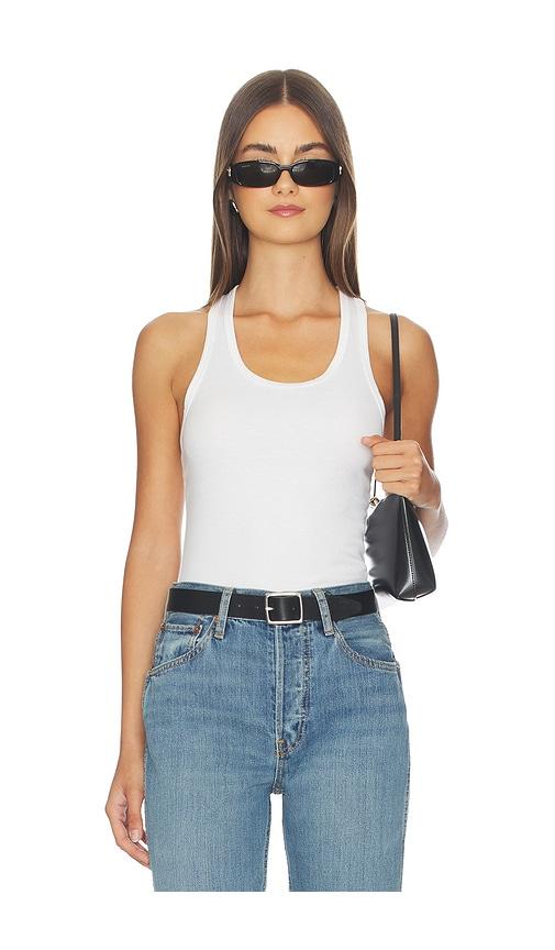 agolde maria bodysuit in white.