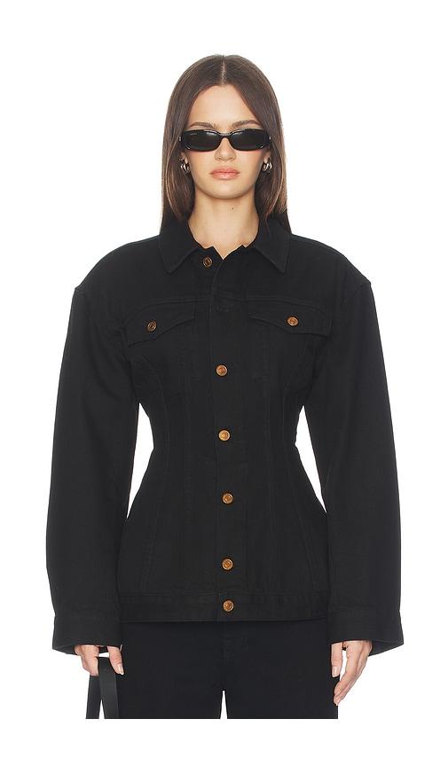 agolde myra jacket in black.