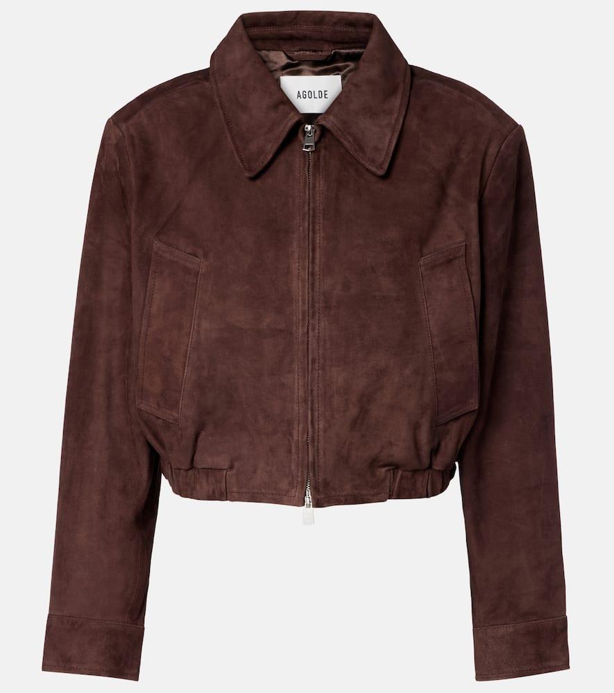 agolde nahla cropped suede jacket