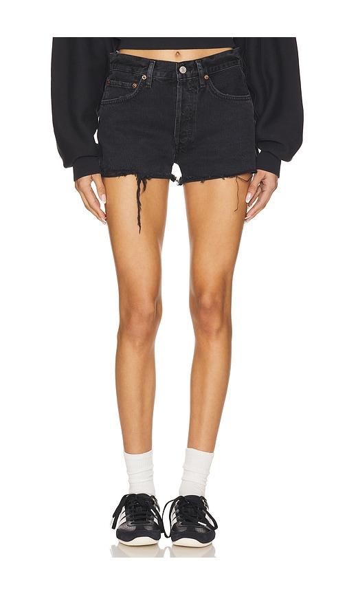 agolde parker cut off short in black.
