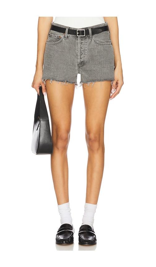 agolde parker cut off short in grey.