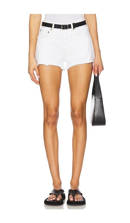 agolde parker cut off short in white.