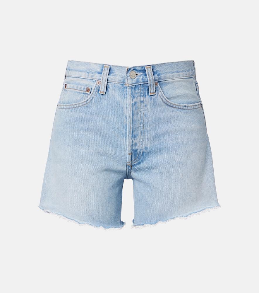 agolde parker long distressed denim shorts