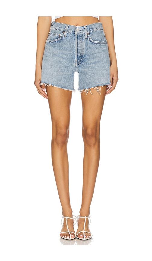 agolde parker long short in blue.