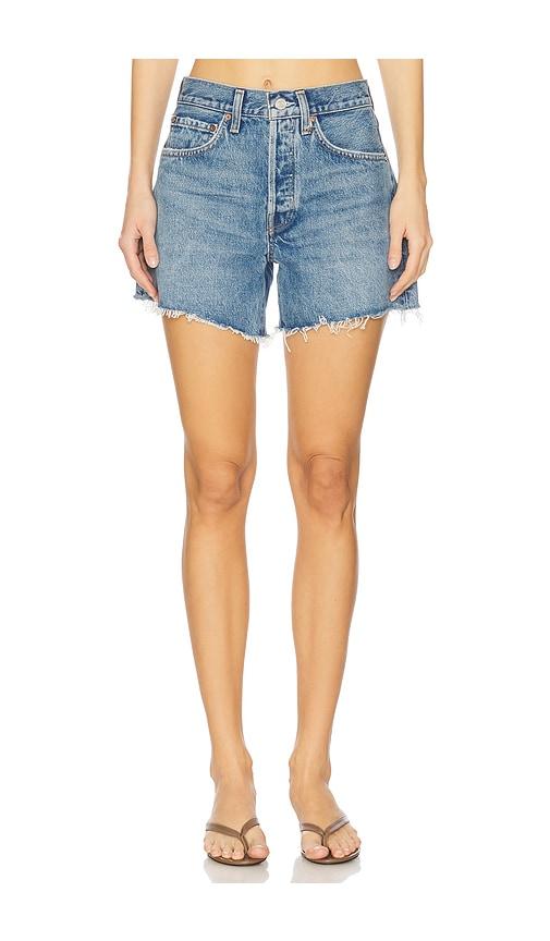 agolde parker long short in blue.