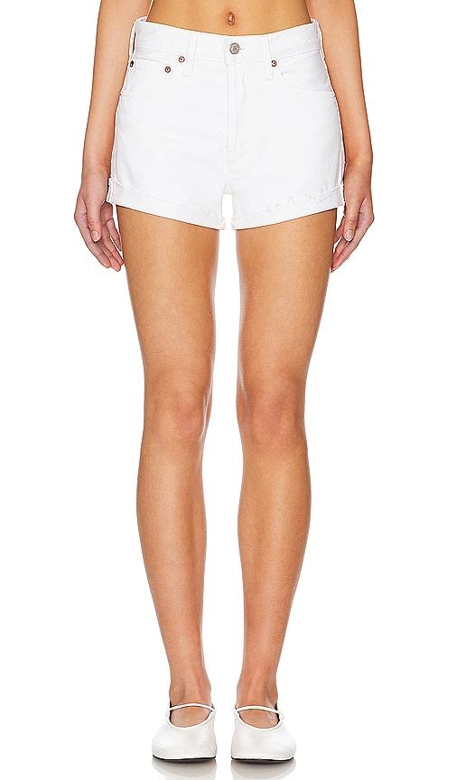 agolde parker short in white.