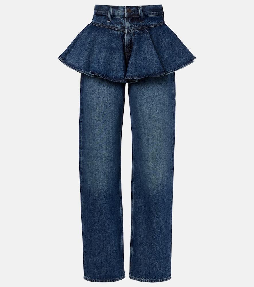 agolde peplum straight jeans