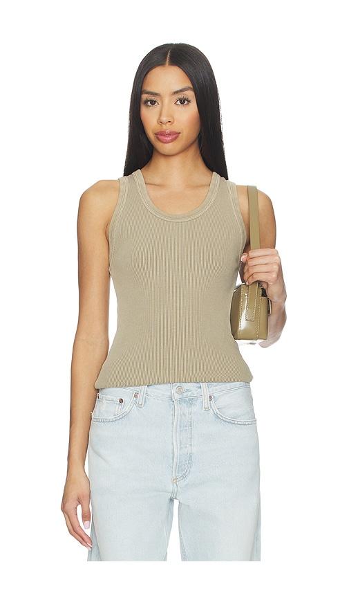 agolde poppy tank top in sage.