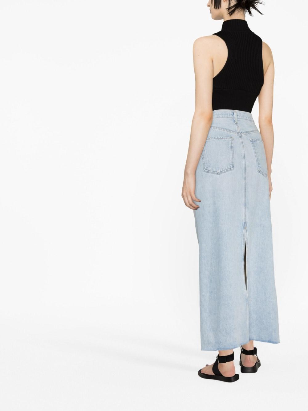 agolde pre skirts clear blue organic cotton - women