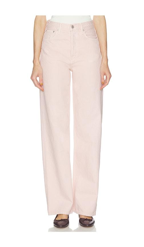 agolde ren high rise wide leg jeans in blush.
