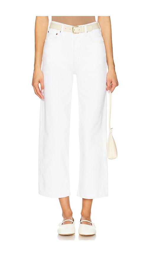 agolde ren high rise wide leg jeans in white.
