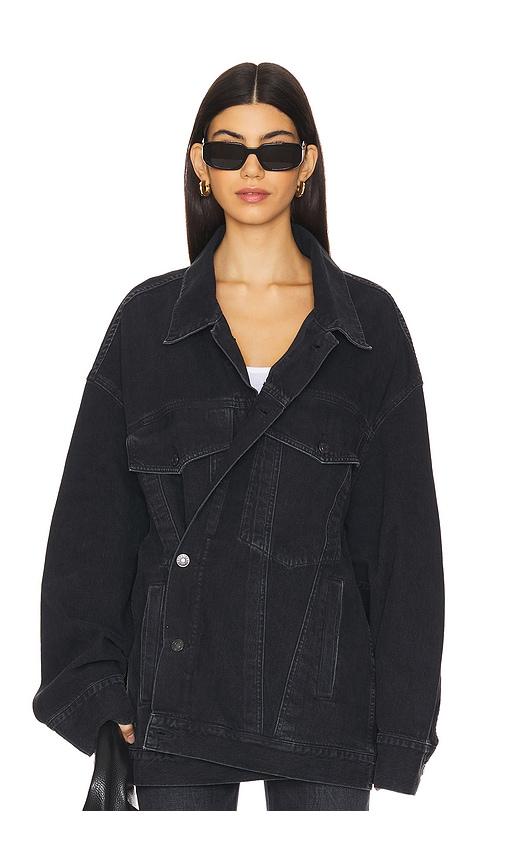 agolde reworked wayne jacket in black.