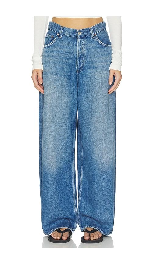 agolde rounded baggy jean in blue.
