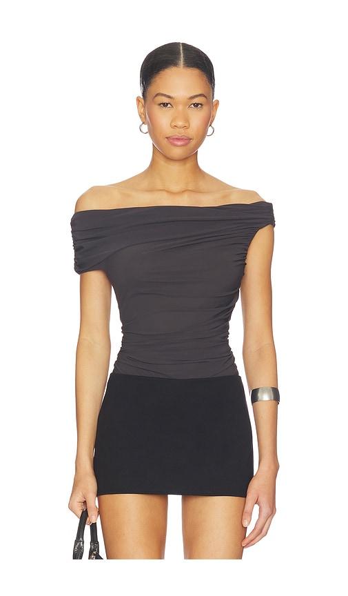 agolde sherilyn bodysuit in chocolate.