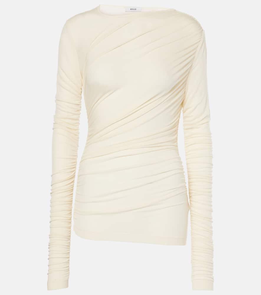 agolde tania ruched jersey top
